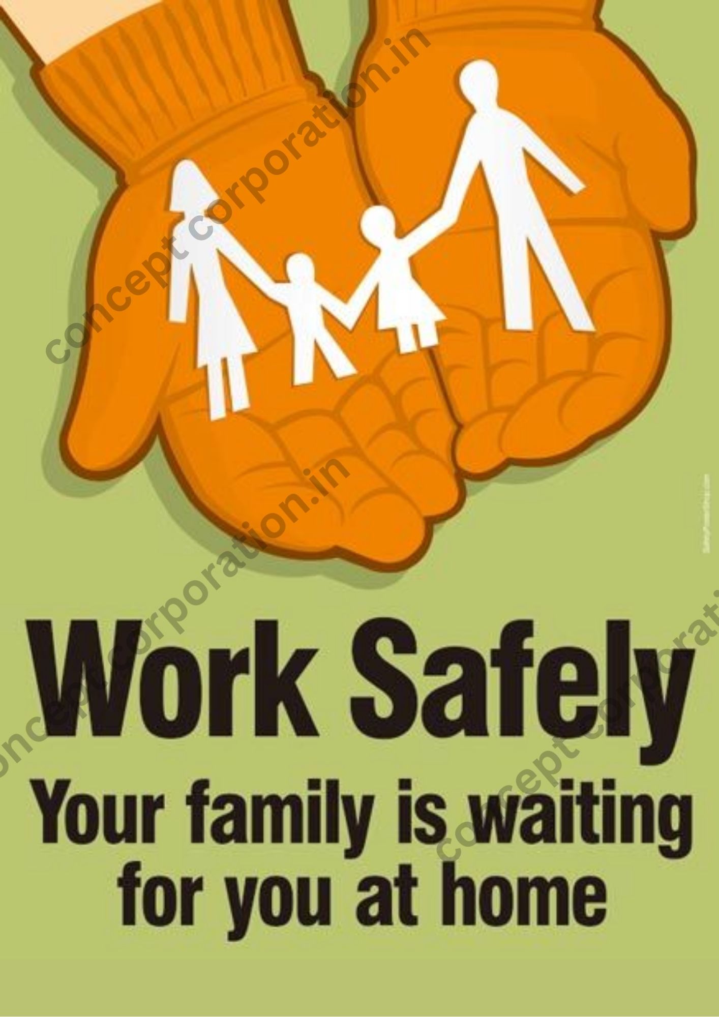 Work Safety - family - A3 Sticker (29.7 x 42 cm)