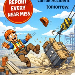 A near Miss today can be accident tomorrow  -  A3 Sticker (29.7 x 42 cm)