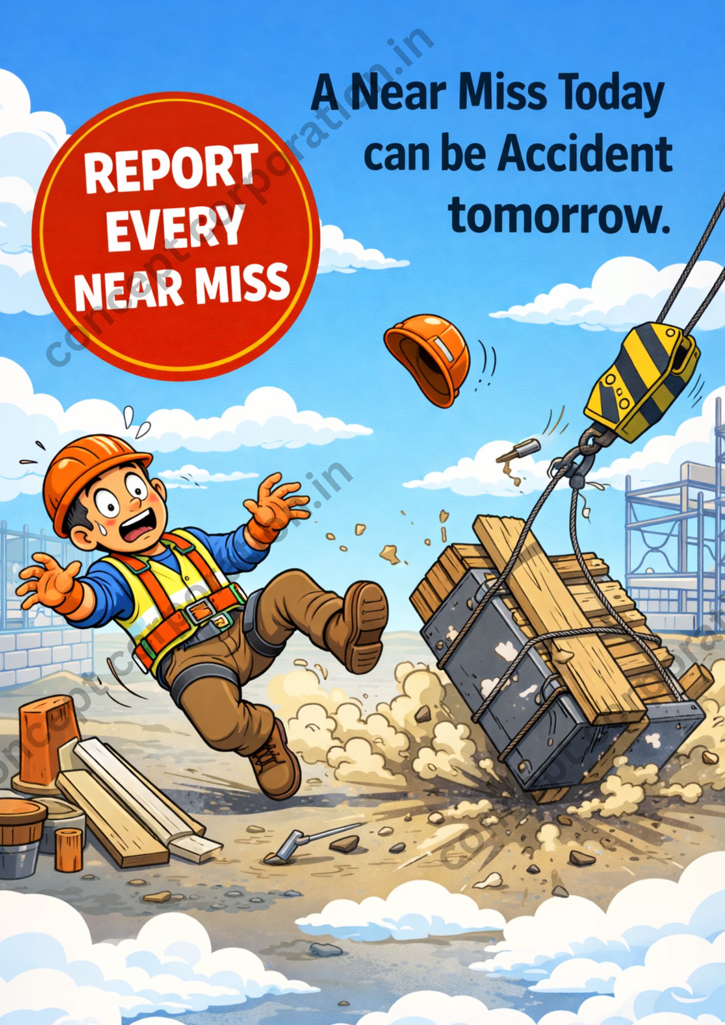 A near Miss today can be accident tomorrow - A3 Sticker (29.7 x 42 cm)