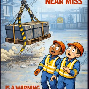 Every Near Miss is warning  -  A3 Sticker (29.7 x 42 cm)