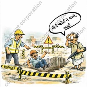 RK Laxman style – Protect Unguarded Openings- Gujarati