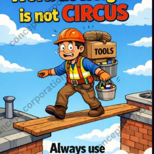 Work at height is not circus  -  A3 Sticker (29.7 x 42 cm)
