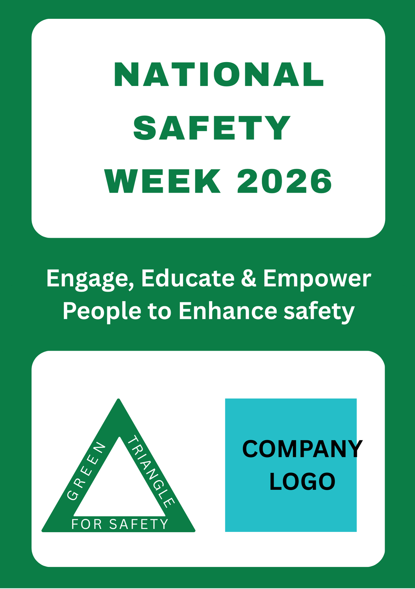 SAFETY PLEDGE (4 x 6 Inch) (customize with company Logo) – 10pc